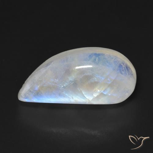 9.04ct طبيعي أبيض مزرق قوس قزح حجر القمر, فانسى, شفاف