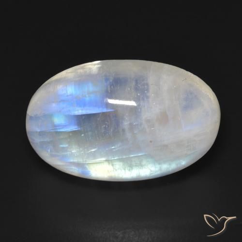 14.73ct طبيعي أبيض مزرق قوس قزح حجر القمر, بيضوي, شفاف