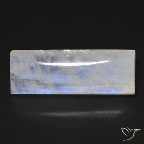 28.52ct طبيعي أبيض مزرق قوس قزح حجر القمر, باجيت, شفاف