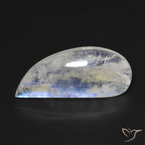 7.16ct طبيعي أبيض مزرق قوس قزح حجر القمر, فانسى, شفاف