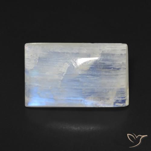 10.02ct طبيعي أبيض مزرق قوس قزح حجر القمر, باجيت, شفاف
