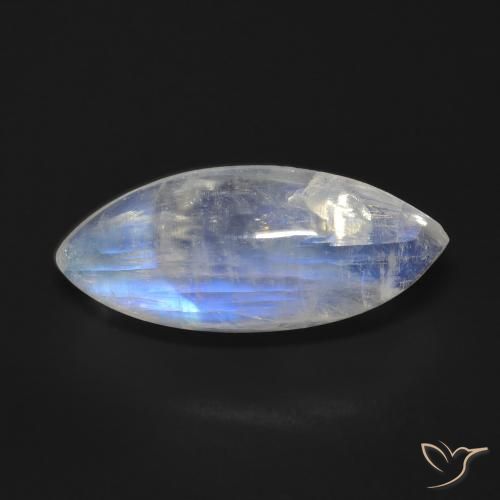 9.27ct طبيعي أبيض مزرق قوس قزح حجر القمر, ماركيز, شفاف