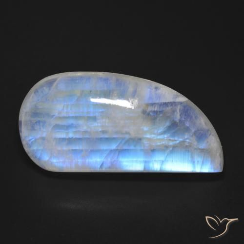 30.49ct طبيعي أبيض مزرق قوس قزح حجر القمر, فانسى, شفاف