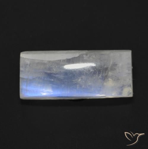 7.87ct طبيعي أبيض مزرق قوس قزح حجر القمر, باجيت, شفاف