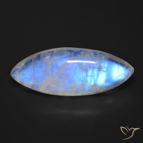 17.01ct طبيعي أبيض مزرق قوس قزح حجر القمر, ماركيز, شفاف