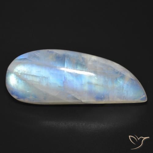 25.87ct طبيعي أبيض مزرق قوس قزح حجر القمر, فانسى, شفاف