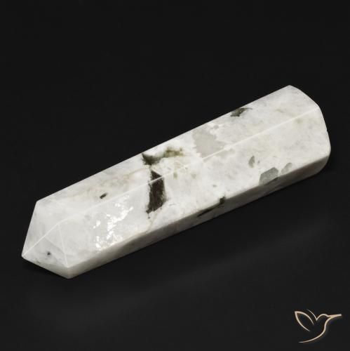 41.14ct طبيعي أبيض مع أسود قوس قزح حجر القمر, فانسى, غير شفاف