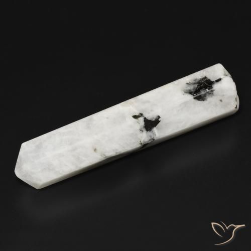 41.23ct طبيعي أبيض مع أسود قوس قزح حجر القمر, فانسى, غير شفاف