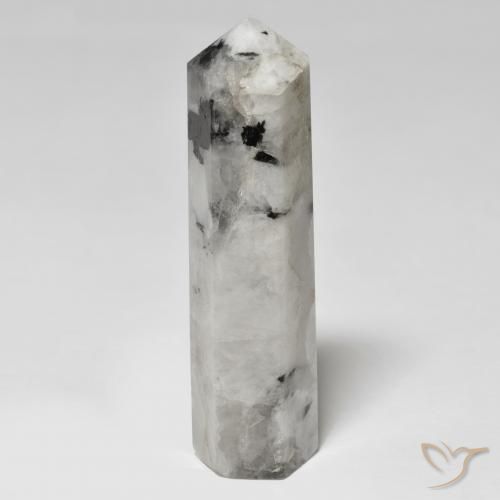 45.68ct طبيعي أبيض مع أسود قوس قزح حجر القمر, فانسى, غير شفاف