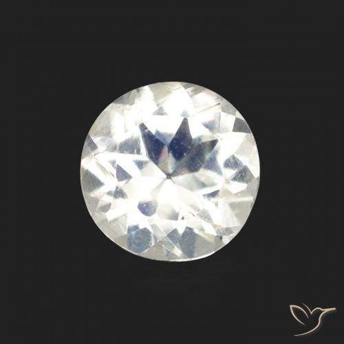 0.66ct طبيعي أبيض مزرق قوس قزح حجر القمر, دائري, شفاف