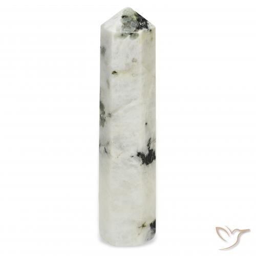 42.52ct طبيعي أبيض مع أسود قوس قزح حجر القمر, فانسى, غير شفاف