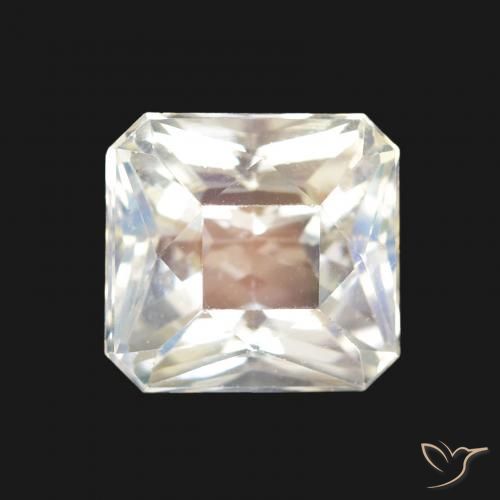 1.99ct طبيعي أبيض مزرق قوس قزح حجر القمر, قص الزمرد, VVS