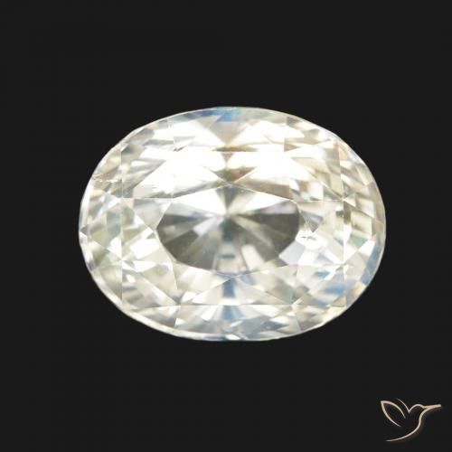 3.43ct طبيعي أبيض مزرق قوس قزح حجر القمر, بيضوي, VVS