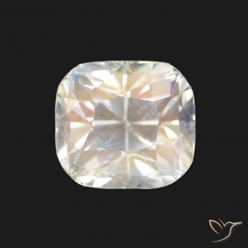1.68ct أبيض متعدد الألوان قوس قزح حجر القمر, وسادة, قليلا جدا