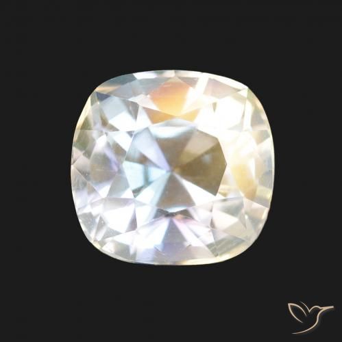1.94ct أبيض متعدد الألوان قوس قزح حجر القمر, وسادة, VVS-VS