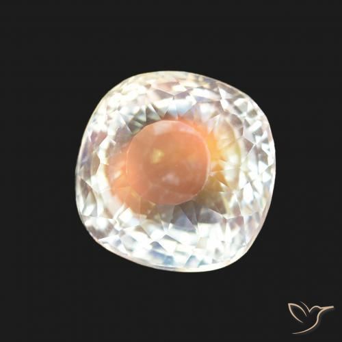 قوس قزح حجر القمر أبيض متعدد الألوان طبيعي، وسادة، 2.00 قيراط، VVS-VS