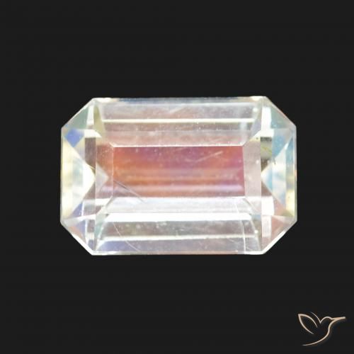 2.11ct أبيض متعدد الألوان قوس قزح حجر القمر, قص الزمرد, VVS-VS