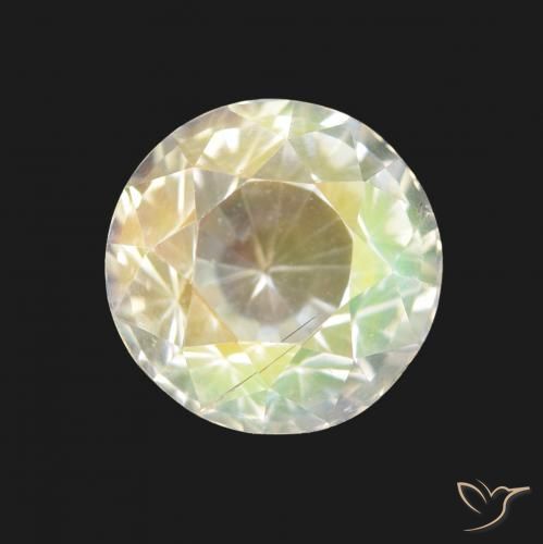 2.20ct طبيعي أبيض متعدد الألوان قوس قزح حجر القمر, دائري, VVS-VS