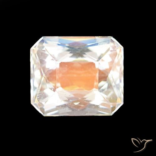 2.55ct أبيض متعدد الألوان قوس قزح حجر القمر, قص الزمرد, VVS-VS