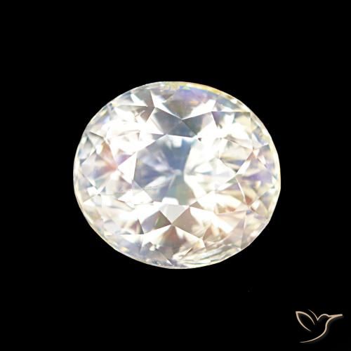2.10ct أبيض متعدد الألوان قوس قزح حجر القمر, بيضوي, قليلا جدا