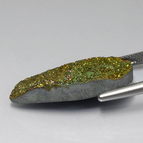 قوس قزح بيريت متعدد الألوان طبيعي، شكل الكمثرى، 16.71 قيراط، غير شفاف