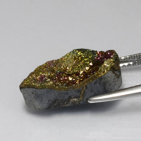 قوس قزح بيريت متعدد الألوان طبيعي، شكل الكمثرى، 7.82 قيراط، غير شفاف