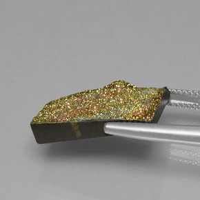 قوس قزح بيريت متعدد الألوان طبيعي، باجيت، 8.75 قيراط، غير شفاف