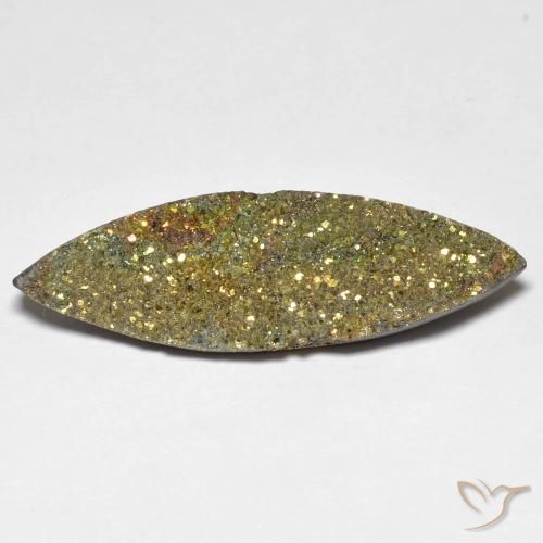 9.73ct طبيعي متعدد الألوان قوس قزح بيريت, ماركيز, غير شفاف