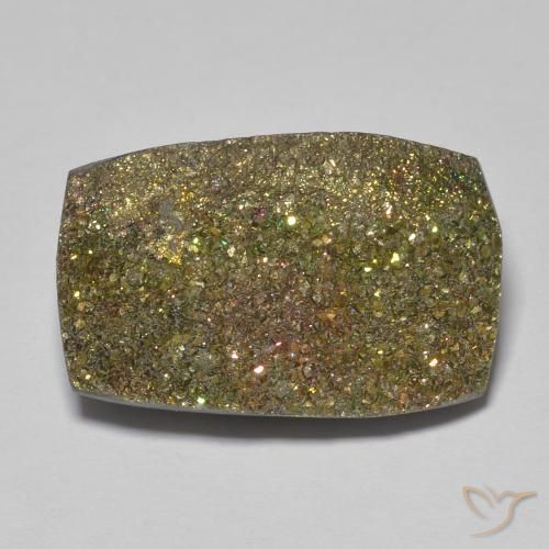 13.67ct طبيعي متعدد الألوان قوس قزح بيريت, باجيت, غير شفاف