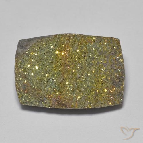 11.13ct طبيعي متعدد الألوان قوس قزح بيريت, باجيت, غير شفاف