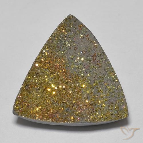 6.78ct طبيعي متعدد الألوان قوس قزح بيريت, مثلثى, غير شفاف