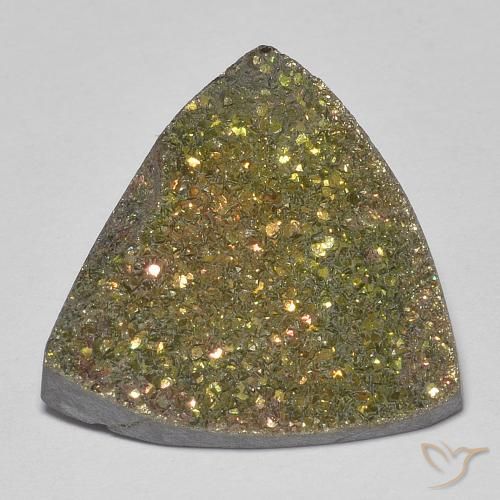 7.70ct طبيعي متعدد الألوان قوس قزح بيريت, مثلثى, غير شفاف