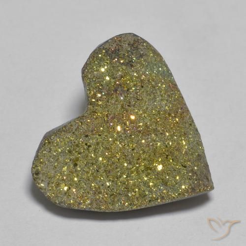 9.00ct طبيعي متعدد الألوان قوس قزح بيريت, قلب, غير شفاف