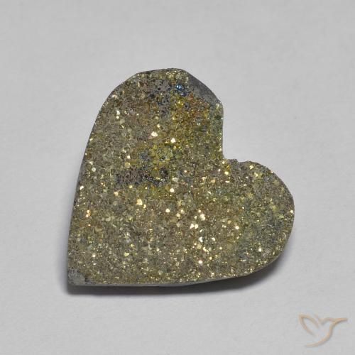 6.09ct طبيعي متعدد الألوان قوس قزح بيريت, قلب, غير شفاف