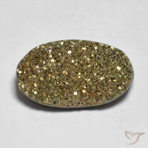 10.10ct طبيعي متعدد الألوان قوس قزح بيريت, بيضوي, غير شفاف