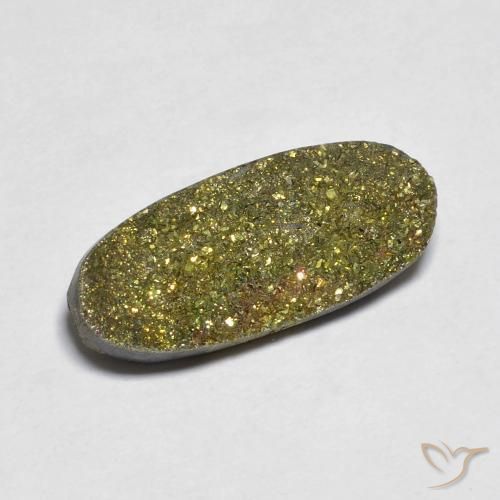 7.24ct طبيعي متعدد الألوان قوس قزح بيريت, بيضوي, غير شفاف