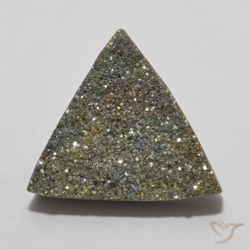 5.62ct طبيعي متعدد الألوان قوس قزح بيريت, مثلثى, غير شفاف