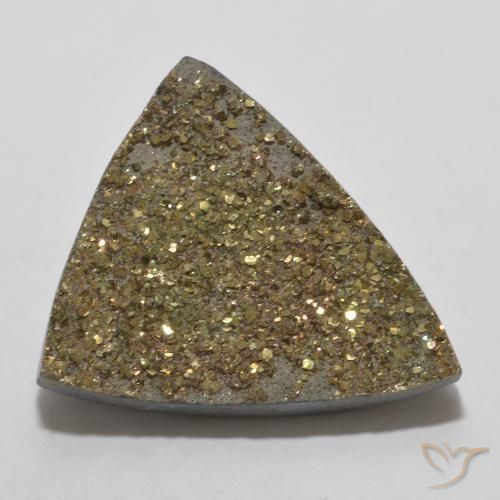 14.30ct طبيعي متعدد الألوان قوس قزح بيريت, مثلثى, غير شفاف