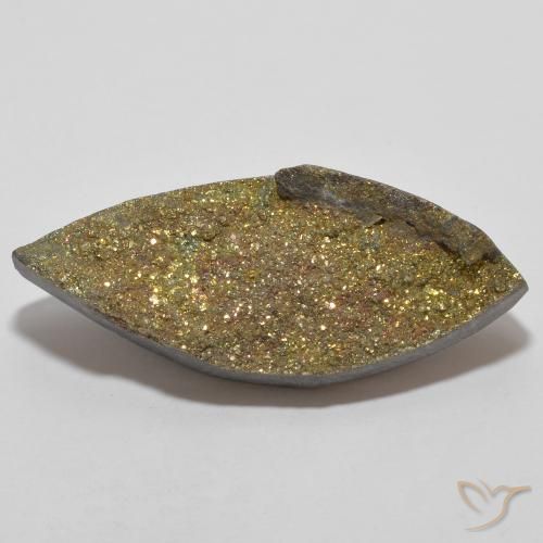 13.66ct طبيعي متعدد الألوان قوس قزح بيريت, ماركيز, غير شفاف