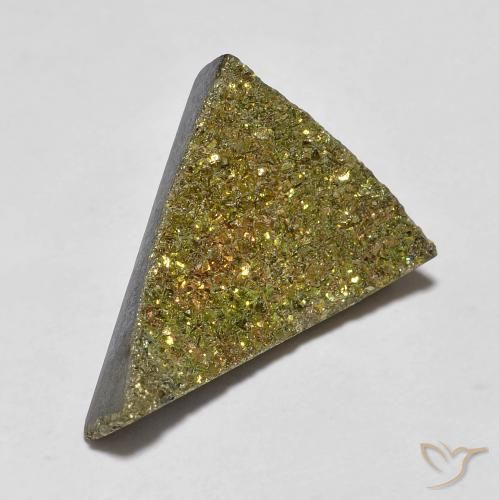 6.04ct طبيعي متعدد الألوان قوس قزح بيريت, مثلثى, غير شفاف