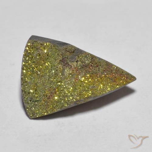 5.95ct طبيعي متعدد الألوان قوس قزح بيريت, مثلثى, غير شفاف
