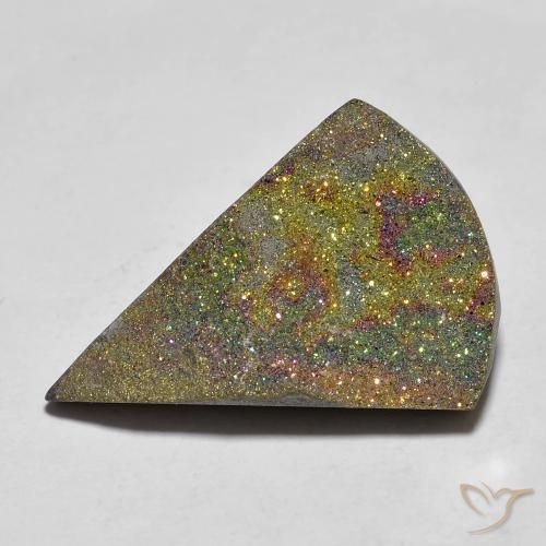 10.16ct طبيعي متعدد الألوان قوس قزح بيريت, شكل الكمثرى, غير شفاف
