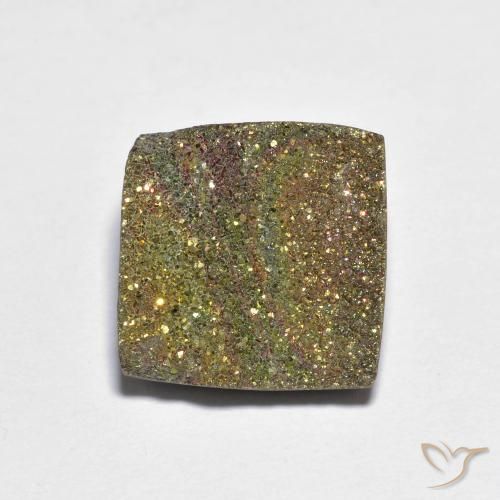 8.26ct طبيعي متعدد الألوان قوس قزح بيريت, مربع, غير شفاف