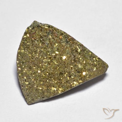 8.41ct طبيعي متعدد الألوان قوس قزح بيريت, مثلثى, غير شفاف