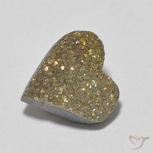 4.50ct طبيعي متعدد الألوان قوس قزح بيريت, قلب, غير شفاف
