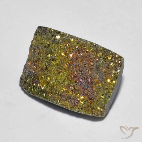 7.23ct طبيعي متعدد الألوان قوس قزح بيريت, باجيت, غير شفاف
