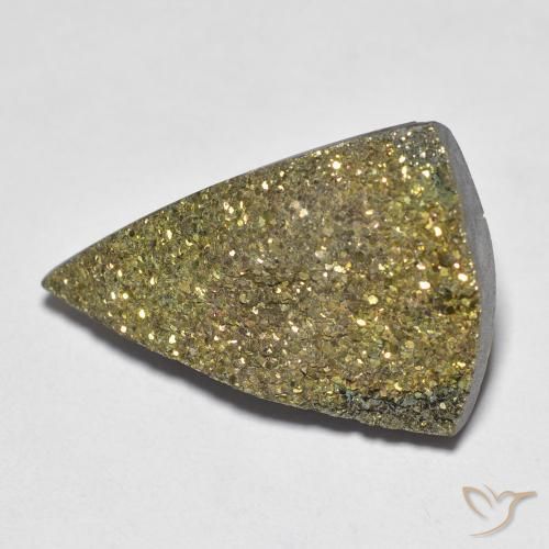 11.05ct طبيعي متعدد الألوان قوس قزح بيريت, مثلثى, غير شفاف