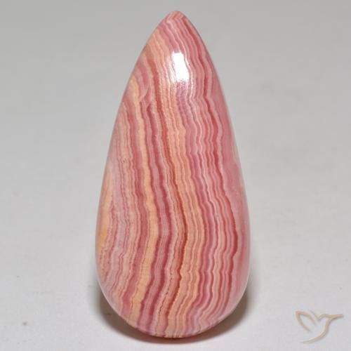 31.44ct طبيعي متعدد الألوان رودوكروزيت, شكل الكمثرى, غير شفاف