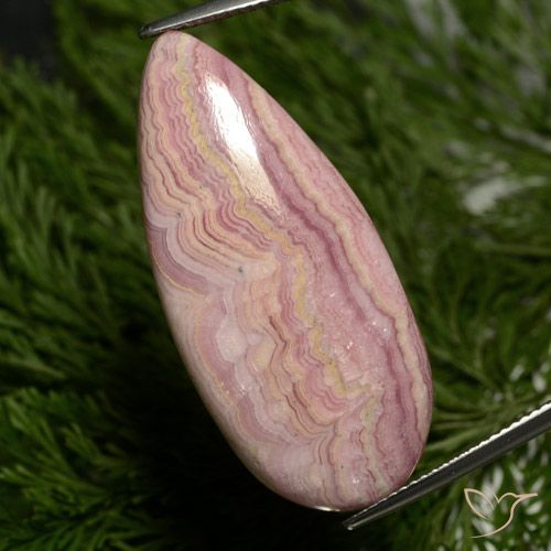29.29ct طبيعي متعدد الألوان رودوكروسيت, شكل الكمثرى, غير شفاف