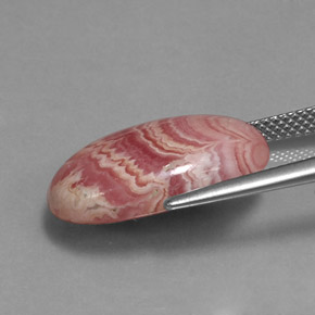 رودوكروسيت متعدد الألوان طبيعي، قصة بيضاوى، 12.81 قيراط، غير شفاف